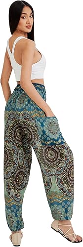 Miniatura 5 de Joob Joob - Pantalón de pijama de viaje para mujer, cómoda, estilo holgado, para yoga, diseño bohemio de elefante cónico