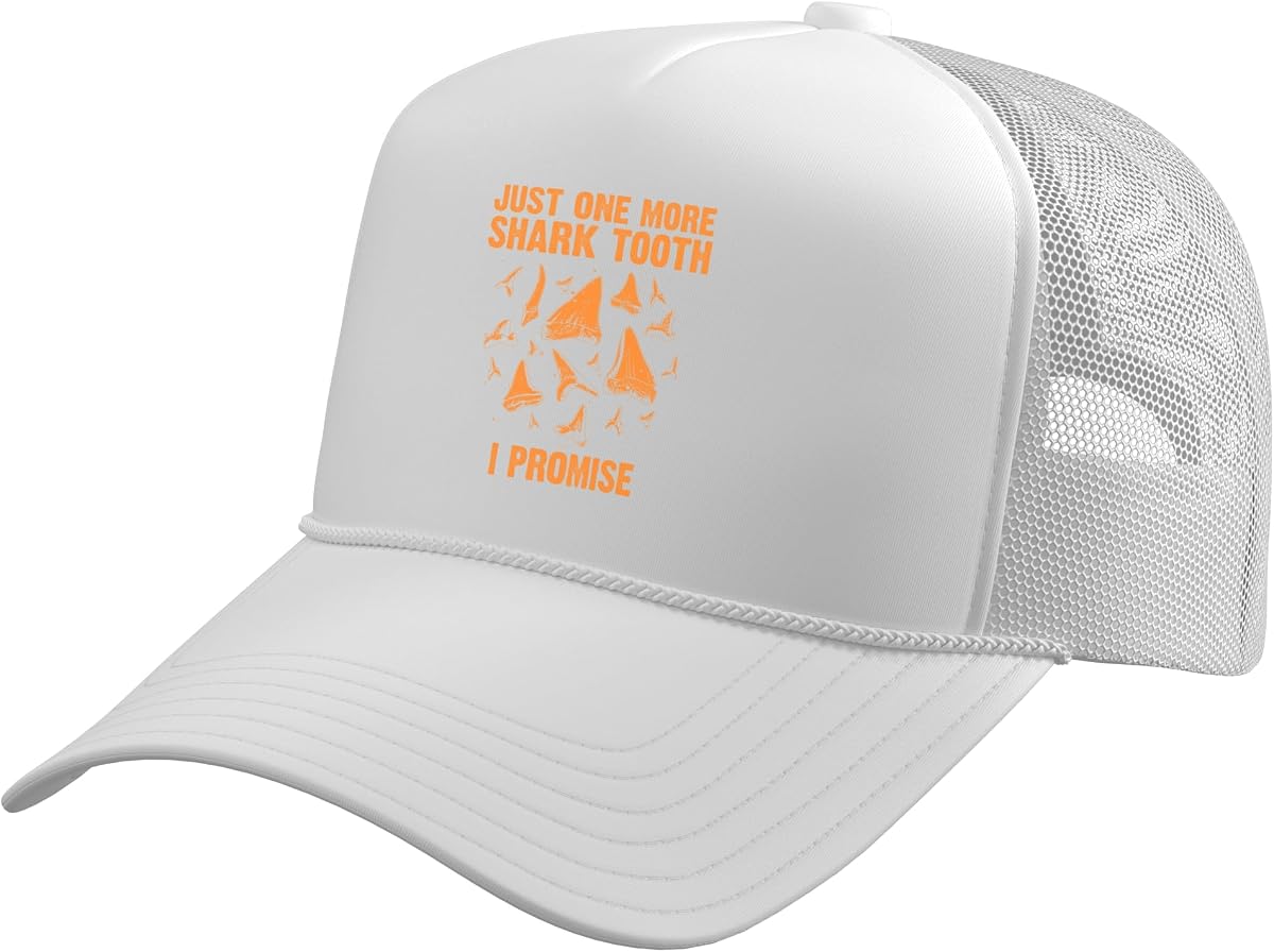 Funny Fossil Shark Teeth Gift for Men Women Paleontologists Trucker Hat with Adjustable Mesh Back
