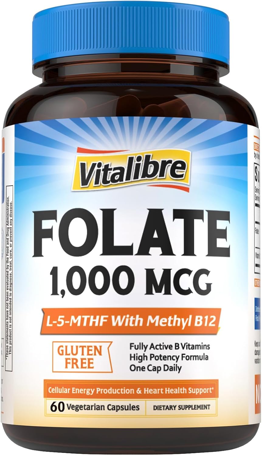 Methyl Folate 1000 mcg, Heart & Blood Health, Healthy Nervous System