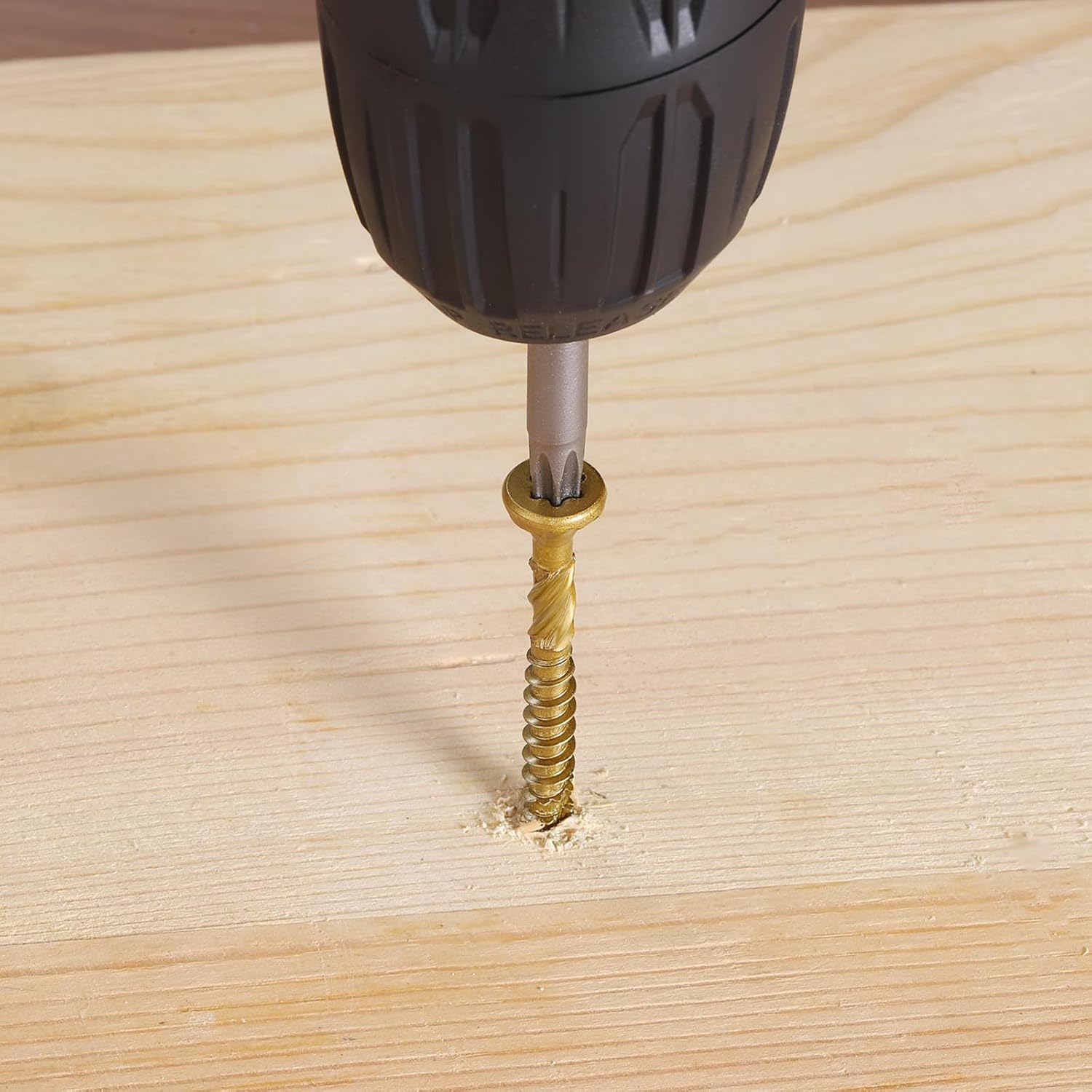 #8 x 1-1/4 in Multi-Purpose Wood Deck Screw for Interior and Exterior,Bugle Head,Golden Coated with T15 Bit Star Drive Torx for Furniture Building/Fence/Decking(2.5LBS,516Pcs)