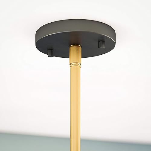 Miniatura 6 de Kenroy Home 93671BL Alvar Mini Colgantes, pequeño, negro mate con latón antiguo en el interior