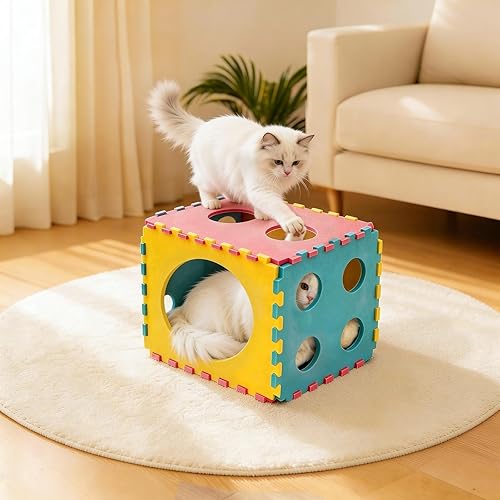 Miniatura 2 de 41 Piezas Juguetes Interactivos para Gatos de Interior, Juguetes para Gatitos con Bonita Cama Casa para Gatos, Juguetes de Hierba Gatera, Cuerda