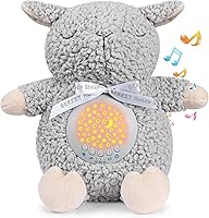 Vista 10 de BEREST - Máquina de ruido blanco para bebé en forma de animal de peluche, con latido del corazón de mamá, ovejas y canciones de cuna, proyector