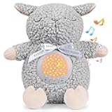 BEREST Baby Sleep Soother with Projector Night Light & Auto-Off Timer, Musical Sheep Plush Toy with White Noise, Heartbeat, Shushing, Lullabies for Newborns, Infants Shower Gift