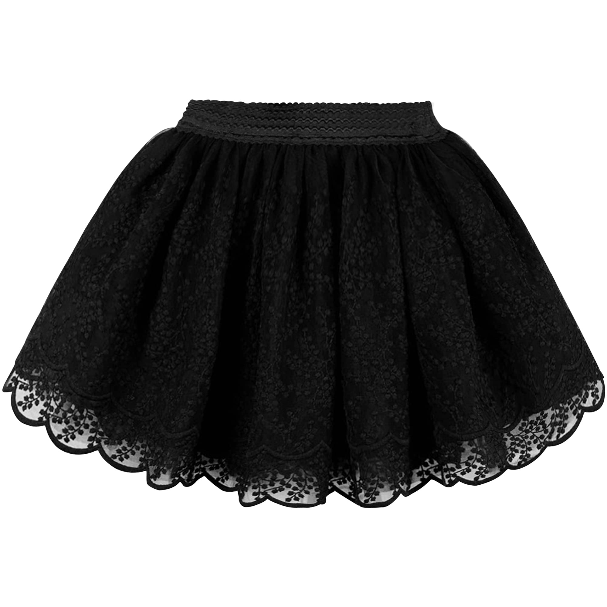 Bebé Niñas Pequeñas Niñas Falda Tutu Falda Princesa de Encaje Falda Tutu de Ballet con Cintura Ancha Elástica Falda Corta de Moda con Bordado Floral para 2-10 años