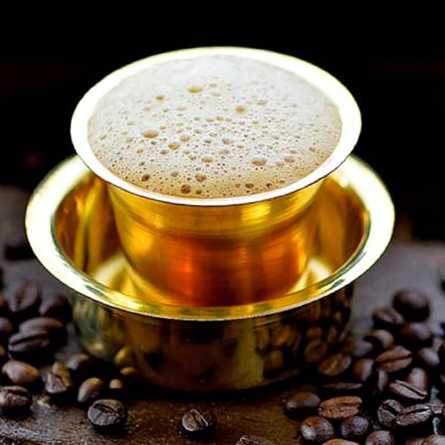 Steel Brass Dabara Set | Brass Tea, Coffee Tumbler | South Indian Coffee Glass Set | Pital Dabara for Hotelware Home & Kitchen Items 120 ml|