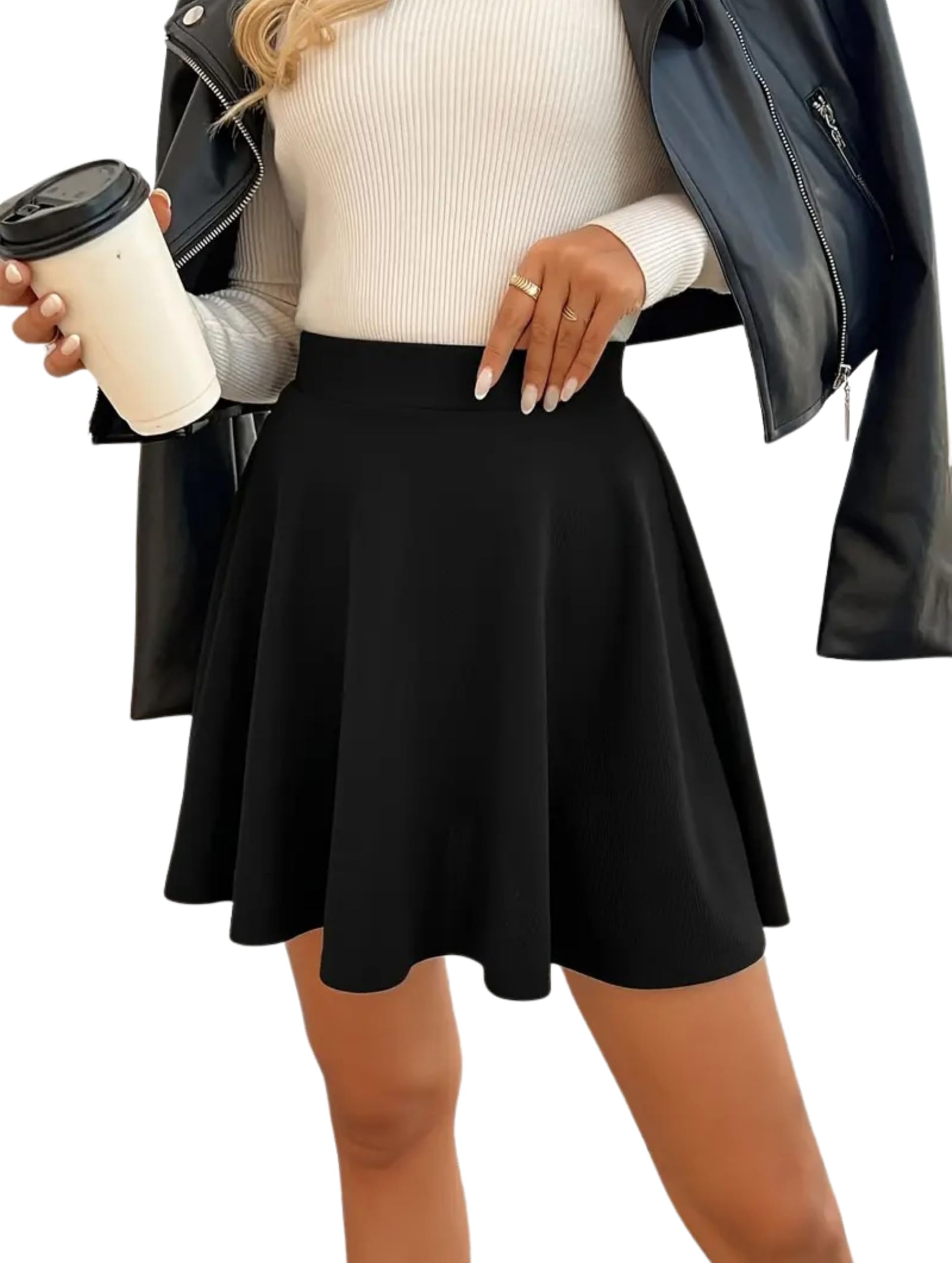 woo thing Skirt for Women Mini Skirts Versatile Flared Skater Skirt-picture-23