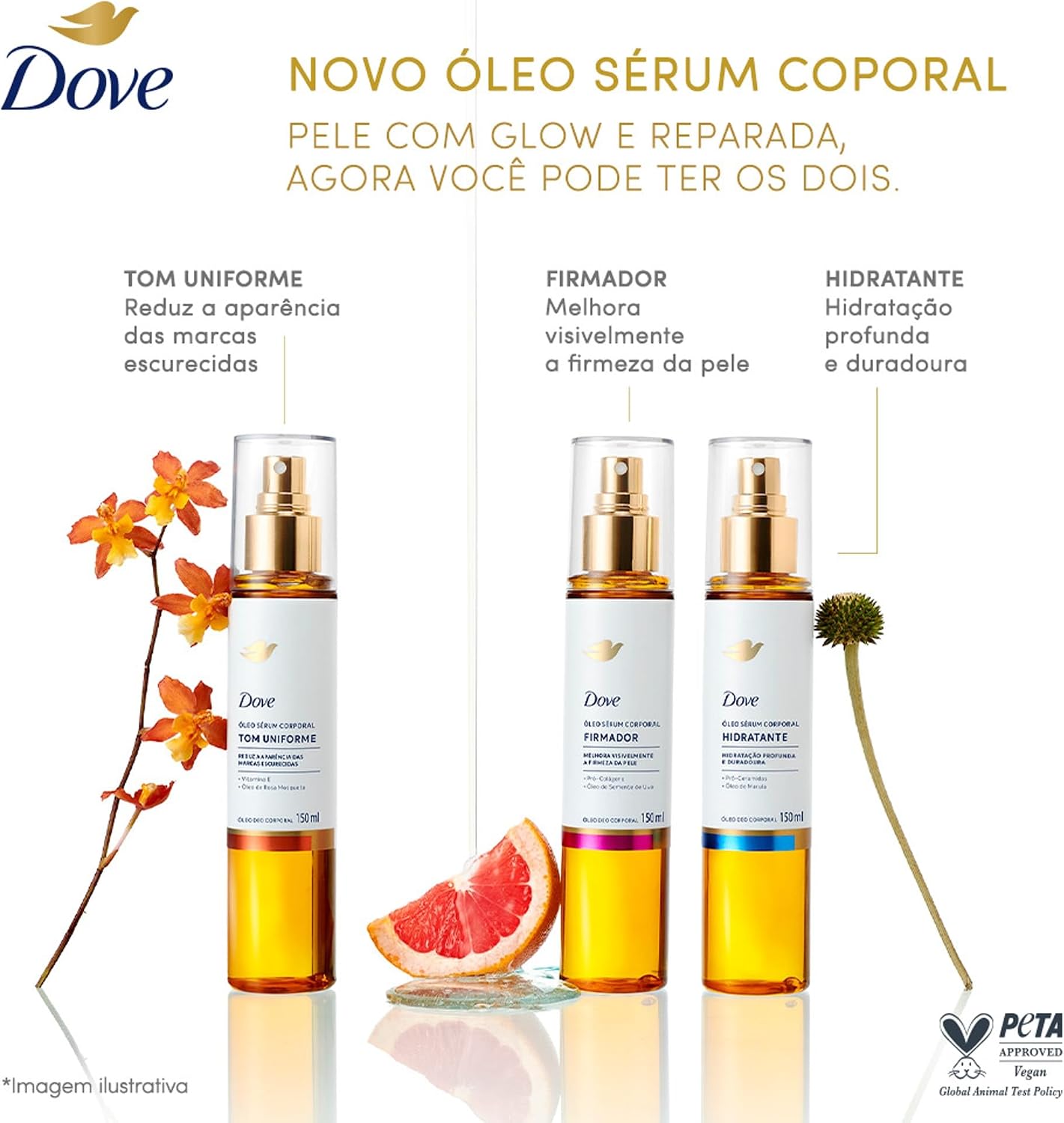 Dove Óleo Corporal Sérum Firmador Pró-Colágeno e Óleo de Semente de Uva 150ml