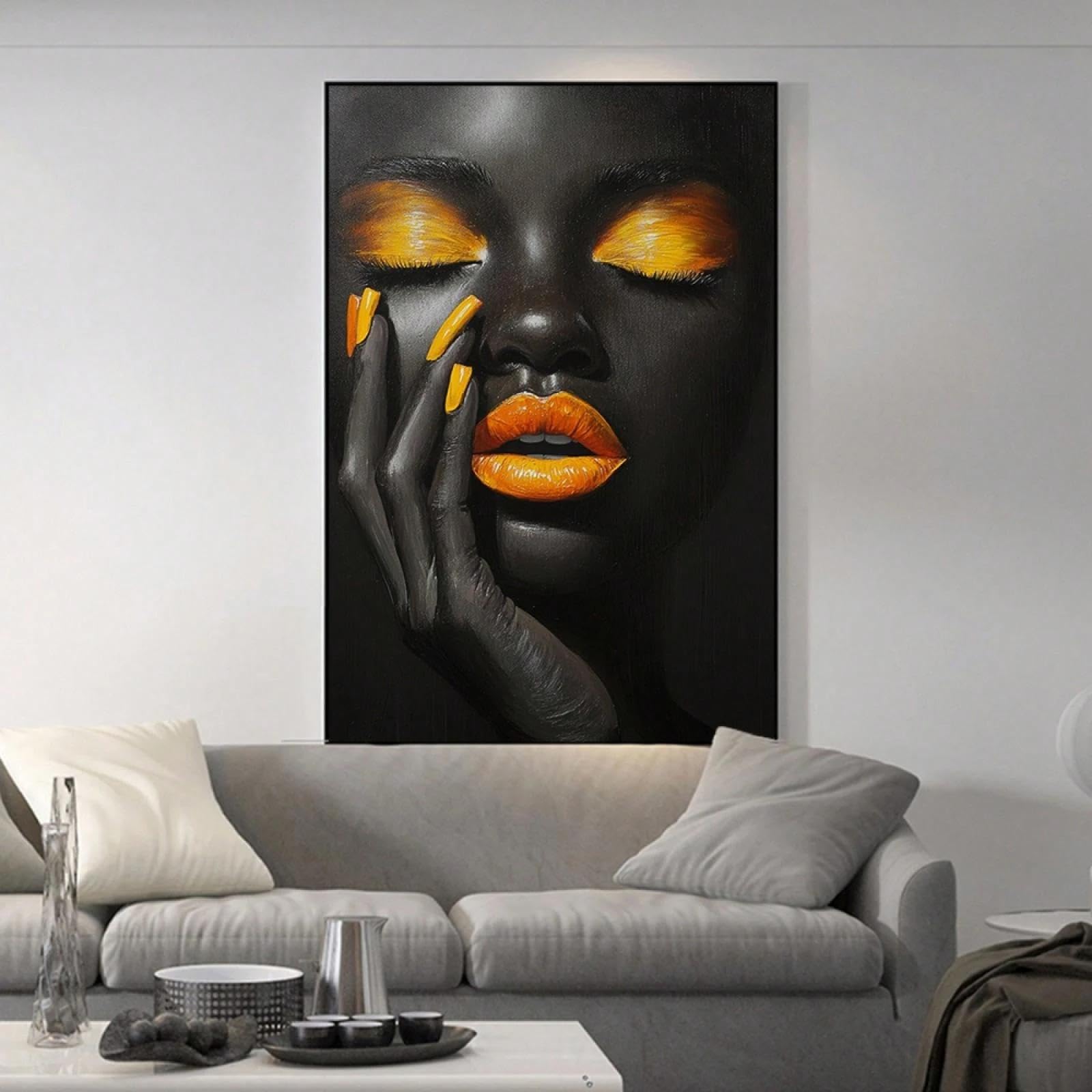 Afrykańska kobieta płótno sztuka ścienna kobieta drukuje plakaty obraz afryka dziewczyna obrazy do sypialni salonu wystrój domu 40 x 60 cm (16 x 24 cale) bez ramki