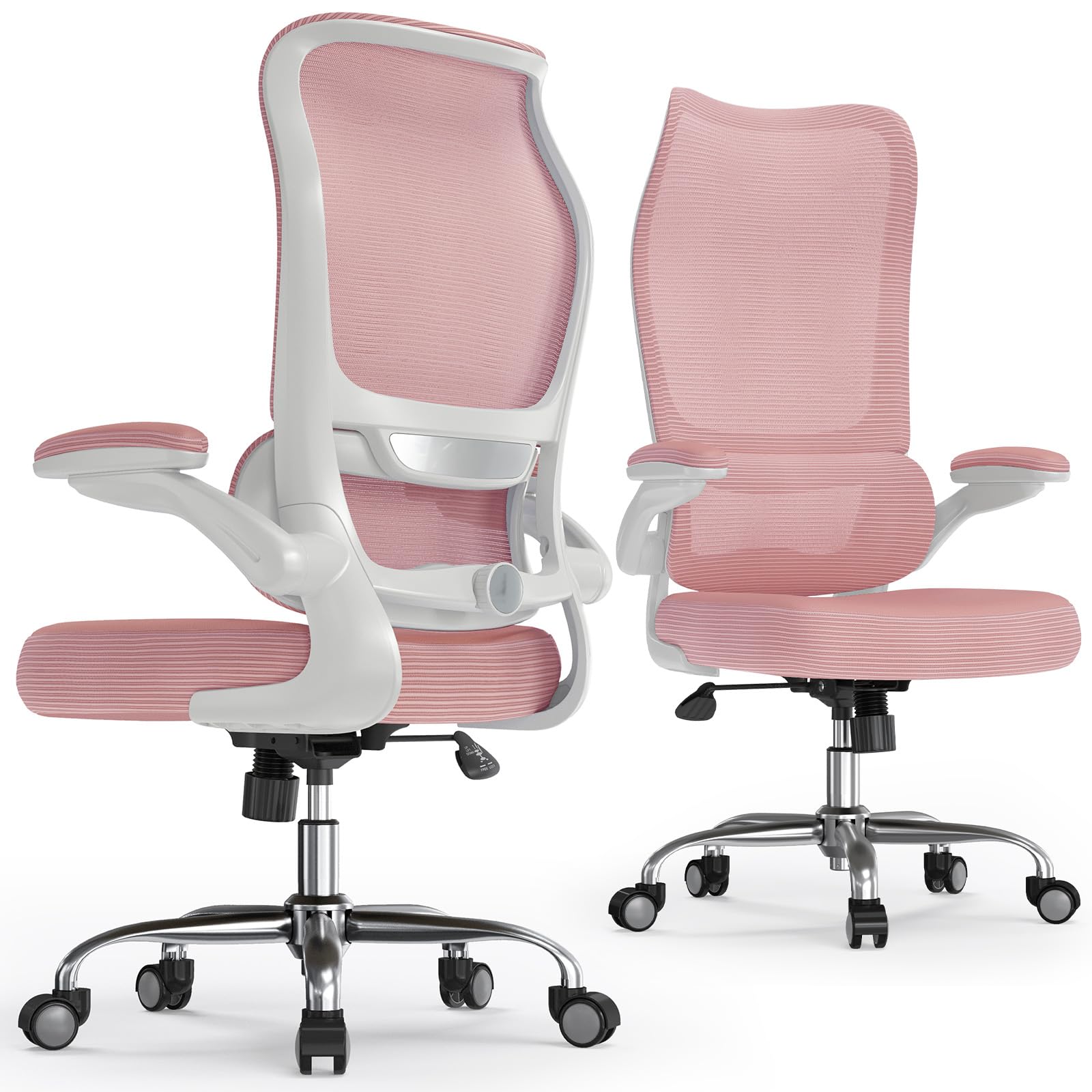 TRALT Office Chair Ergonomic Desk Chair with Lumbar Support Teen Pink, 1
