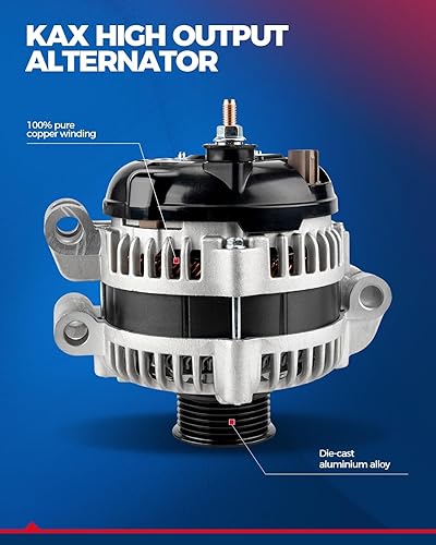 Miniatura 4 de KAX Alternador 11030N compatible con Honda, 2004-2007 Accord 3.0L, 130A 12V S6 CW Reemplazo del alternador