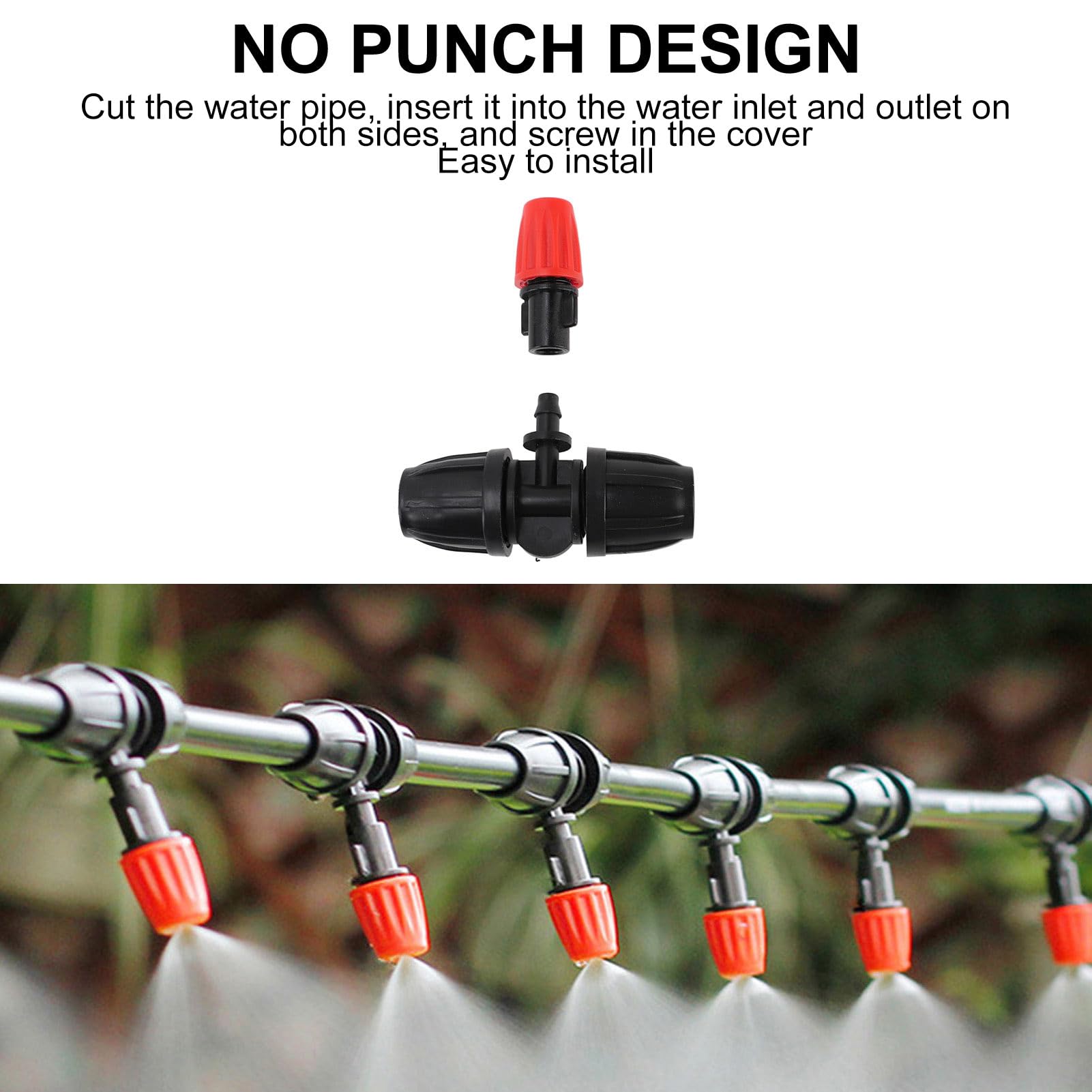 Tnfeeon Kit di Irrigazione a Goccia, Ugelli Regolabili, Soluzione di Irrigazione Efficiente per Prato e Giardino con 40 Gocciolatori