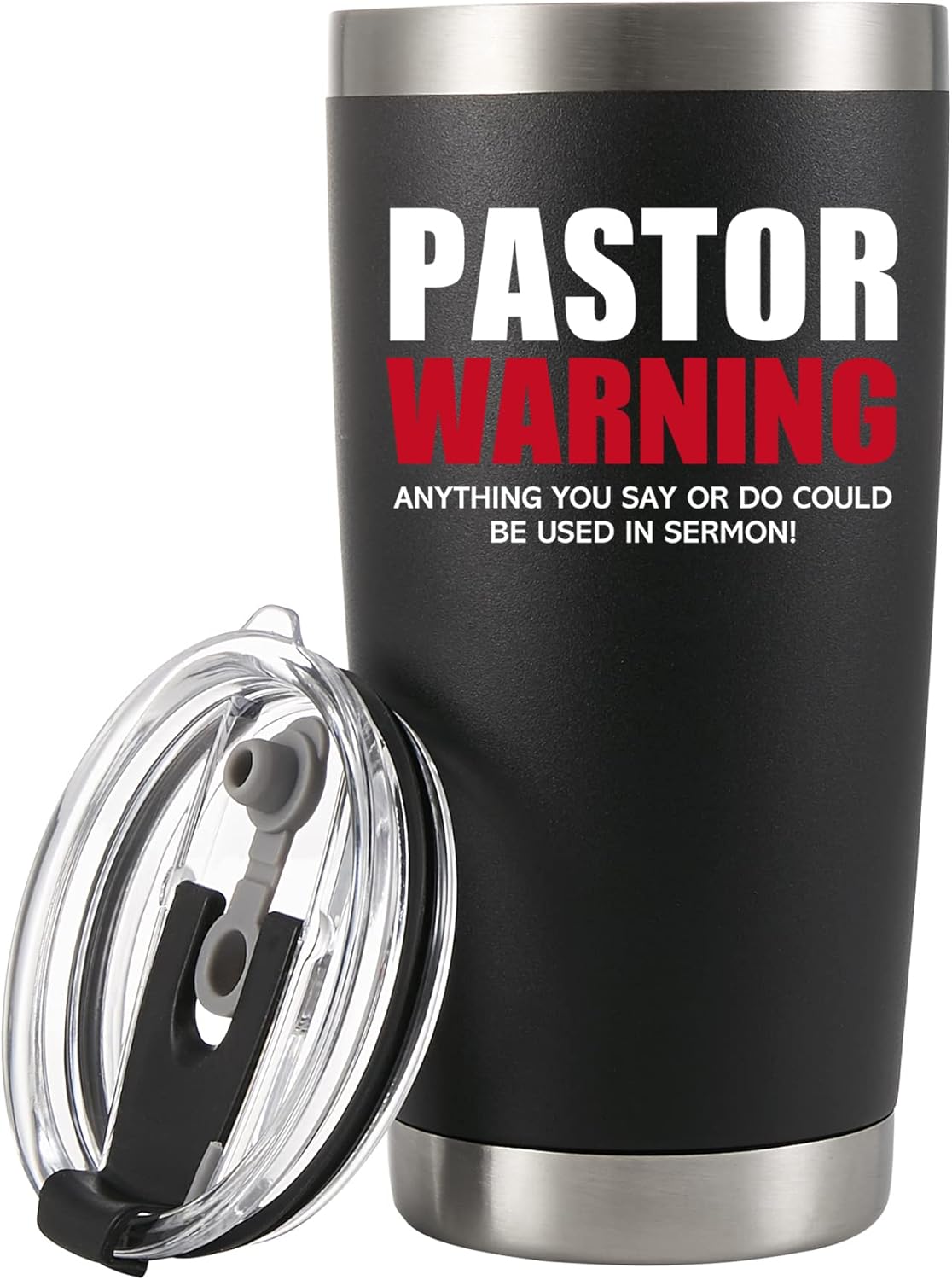 Pastor Warning Anything You Say Or Do Could Be Used In Sermon Vacuum Insulated Tumbler 20oz Funny Stainless Steel Drinkware Preacher Minister Appreciation Ordination Christmas With Straw Lid