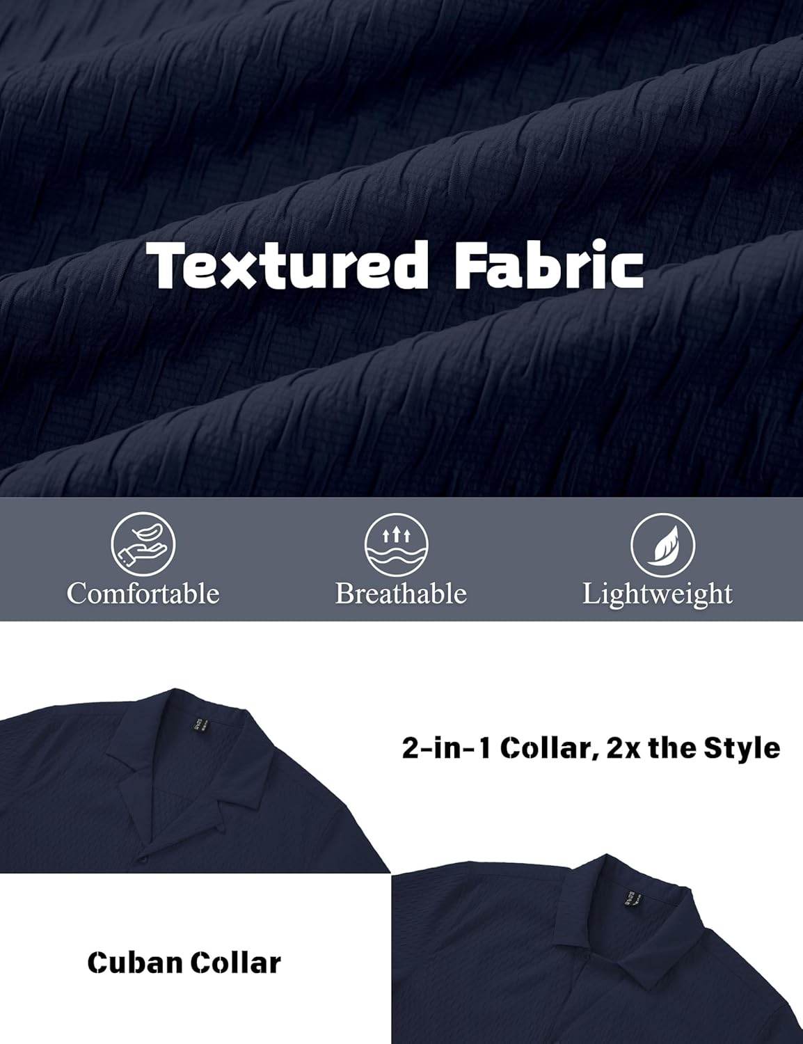 EKLENTSON Men's Cuban Guayabera Shirt Breathable Summer Beach Shirts Button Down Regular Fit Casual Beach Tropical Shirt - Image 5