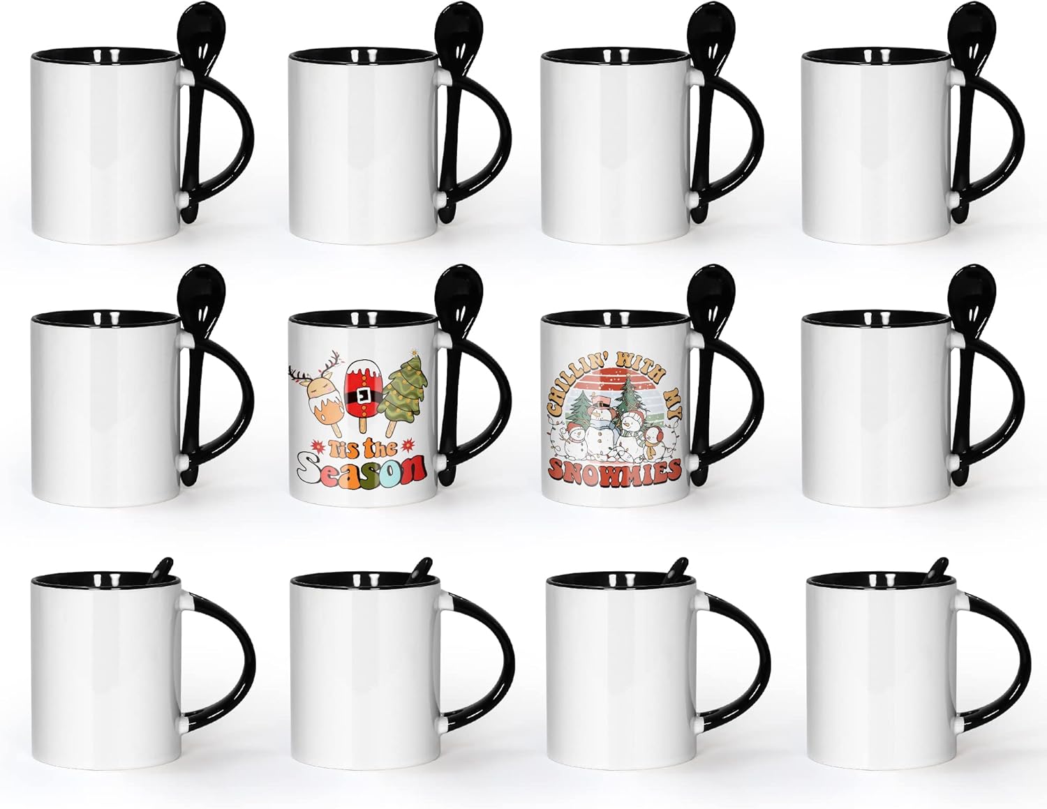 AGH Sublimation Coffee Mugs Blank 11 oz, White Straight