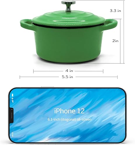 Miniatura 3 de RJ Legend Mini cocotte de 8.5 onzas con tapa, juego de 3 hornos holandeses pequeños para hornear, moldes de hierro fundido esmaltado, 0.25 cuartos