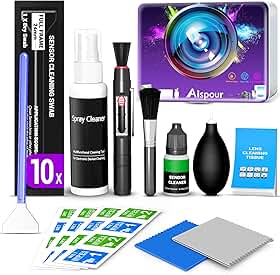 Aispour Kit de Limpeza de Lentes de Câmera com Cotonetes Pro 10X para Sensor, Limpador de Sensor, Compatível com Câmeras Dslr Sem Espelho Canon, Nikon E Sony (Versão Aprimorada)