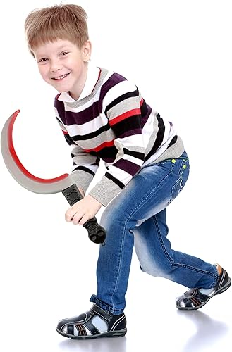 Miniatura 6 de 4 piezas de cuchillos de Halloween, machete de hoz de plástico, juguetes de armas falsas para Halloween, fiesta de Halloween, accesorios de disfraz