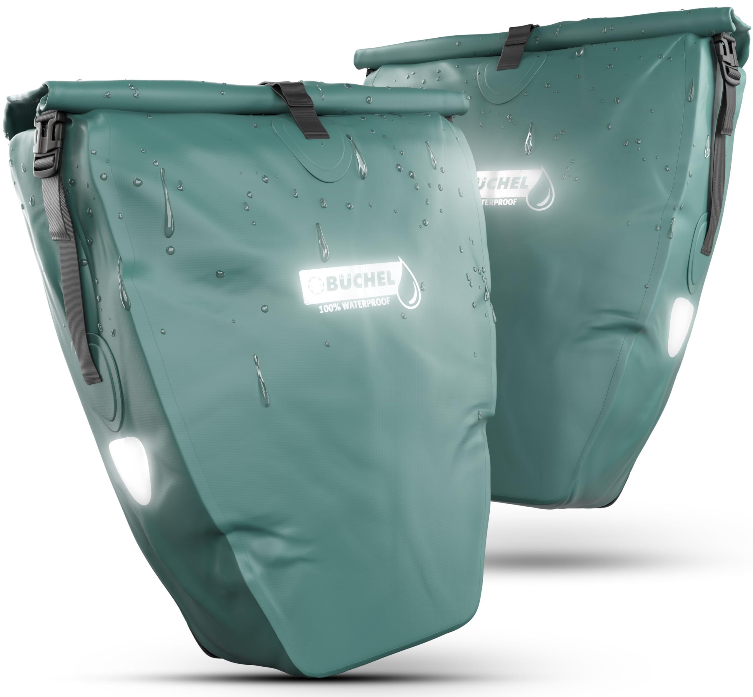 Büchel Alforjas para portaequipajes, 2 Unidades, 25,4 L – 100% Impermeable, con asa y Correa para el Hombro, Bolsa para Bicicleta, Bolsa para portaequipajes, Bolsas traseras para Bicicleta