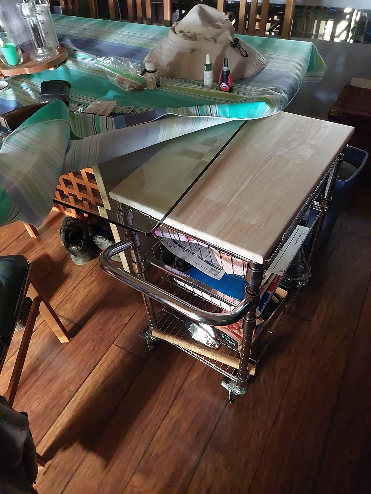 11/mo Finance Amazon Basics 3Tier Metal Basket Rolling Cart with Wood Top Buy Now, Pay Later