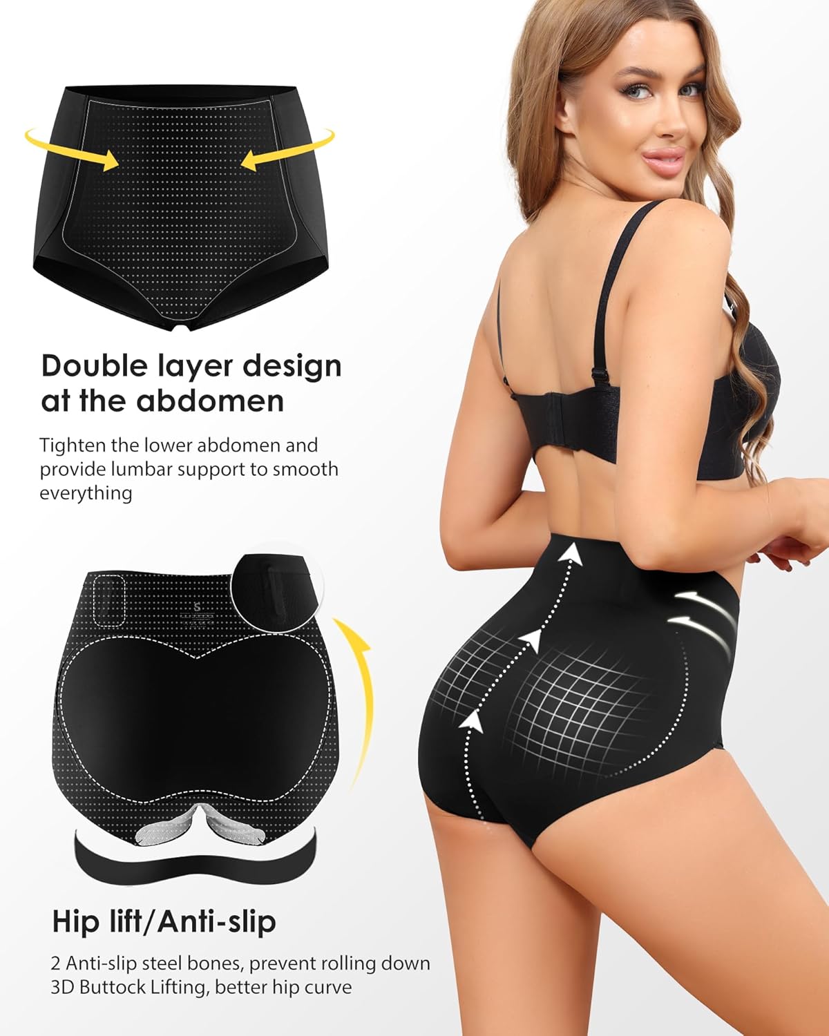 LEVAO Women's Tummy Control Underwear High Waisted Seamless Panties - Postpartum Briefs No Show Shaper S-3XL 4 Pack - Image 5