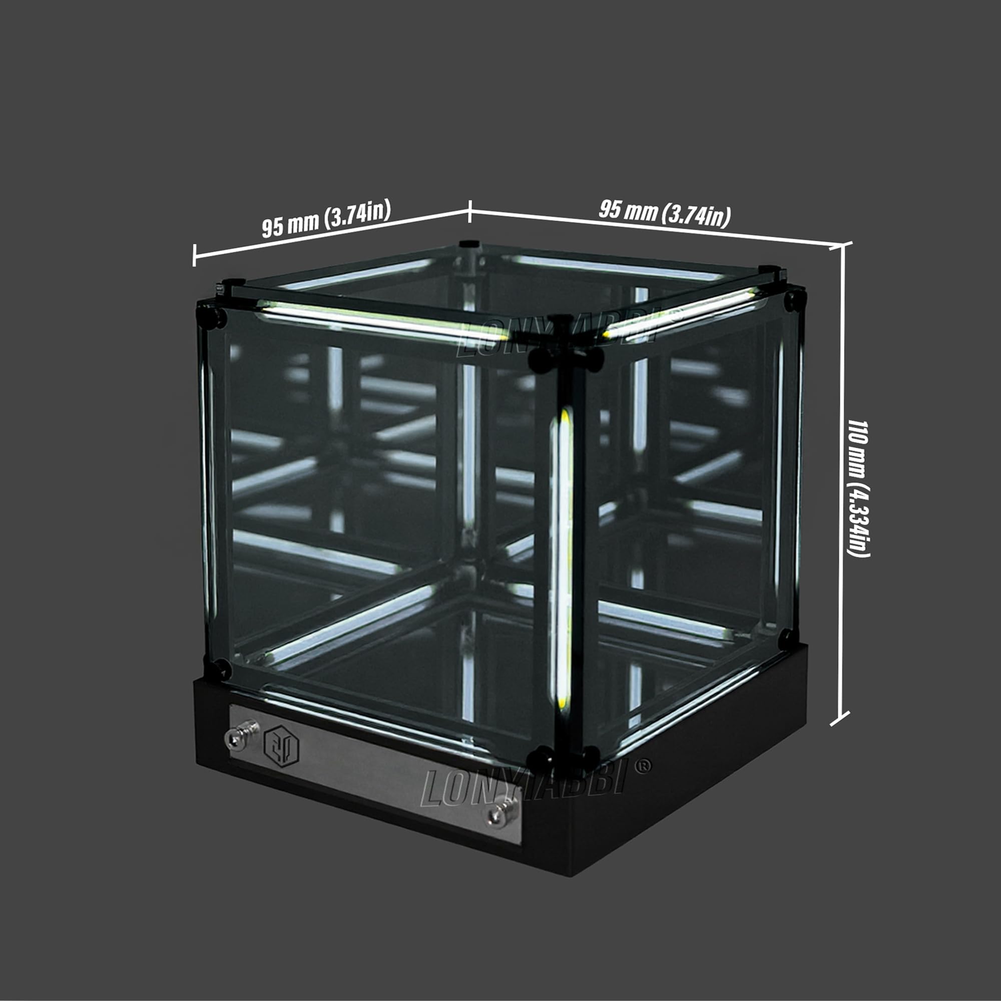 4D Spiegel Würfellampe LED USB-C Aufladbar mit Touch | Futuristische 4D Spiegeloptik für beeindruckende Lichteffekte auf Schreibtisch, Nachttisch und Gaming-Setup