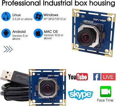 ELP USB Camera Module 100fps Autofocus 2megapixel usb with Camera 1080p FHD Industrial USB Camera 1080P 30fps USB Camera Module 720P 60fps USB Cameras