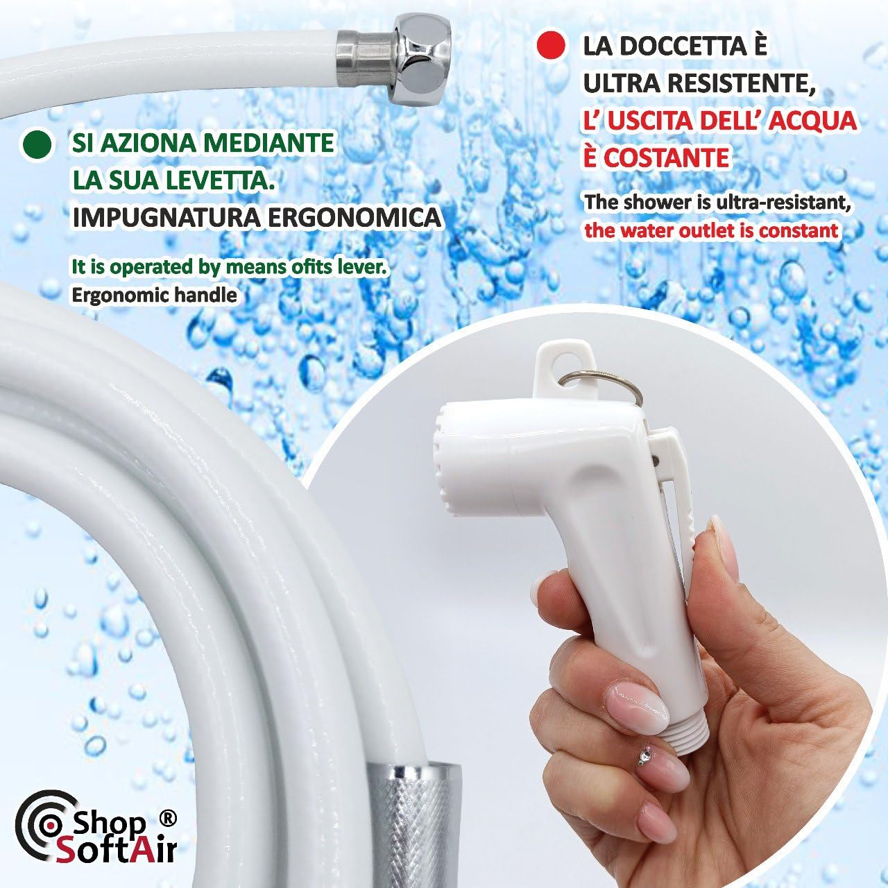 Kit Doccia Per Barca E Camper Shop SoftAir - Doccetta Con Levetta E Tubo - Foto 3