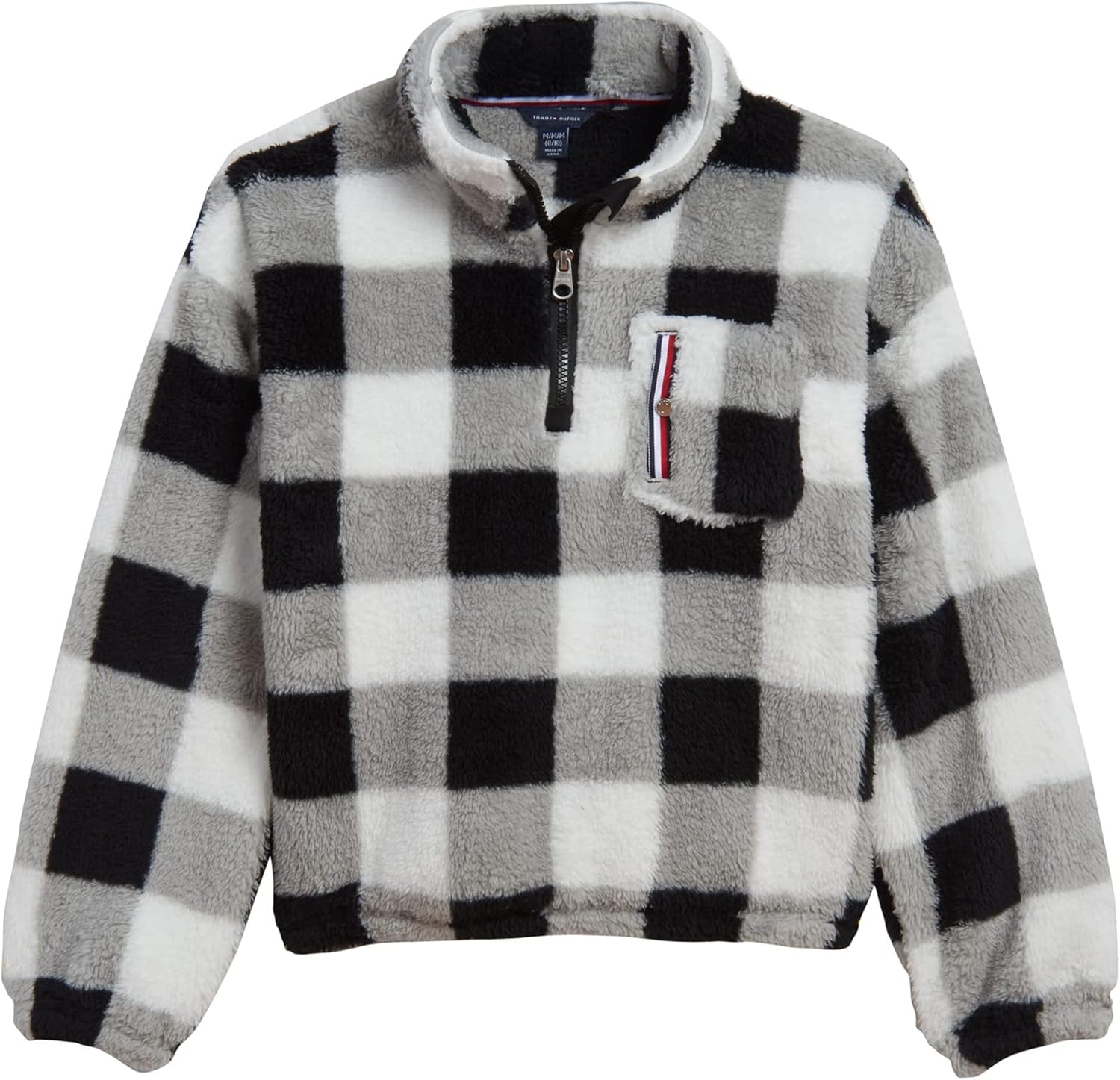 Tommy Hilfiger girls Long Sleeve Quarter-zip Fleece Pullover Sweatshirt