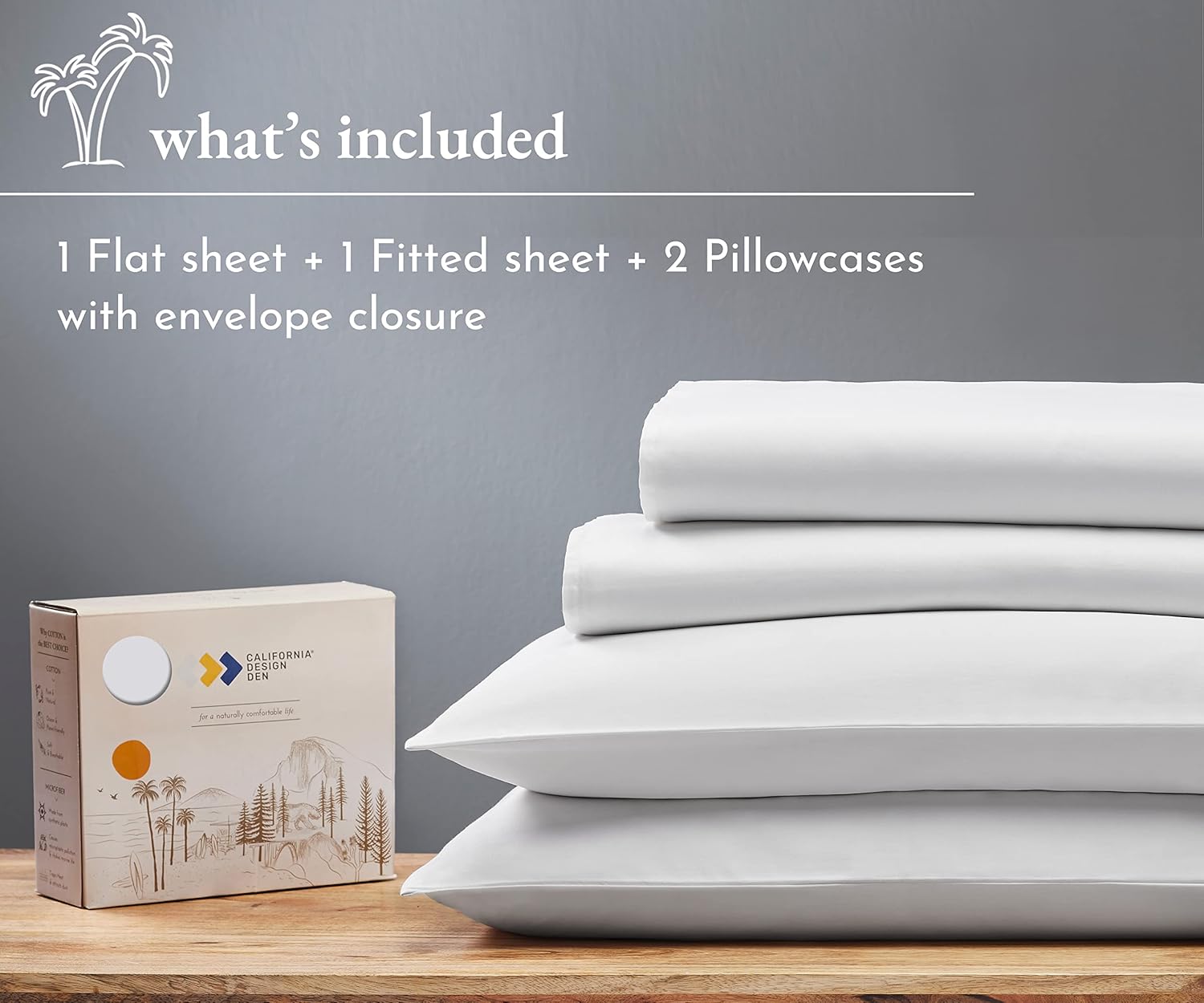Soft Cooling Sheets 100% Cotton Sheets for Queen Size Bed Sheets with Deep Pocket, 4 Piece Bedding Sheets & Pillowcases, Queen Sheet Set with Sateen Weave ( Queen , White ) : Home & Kitchen