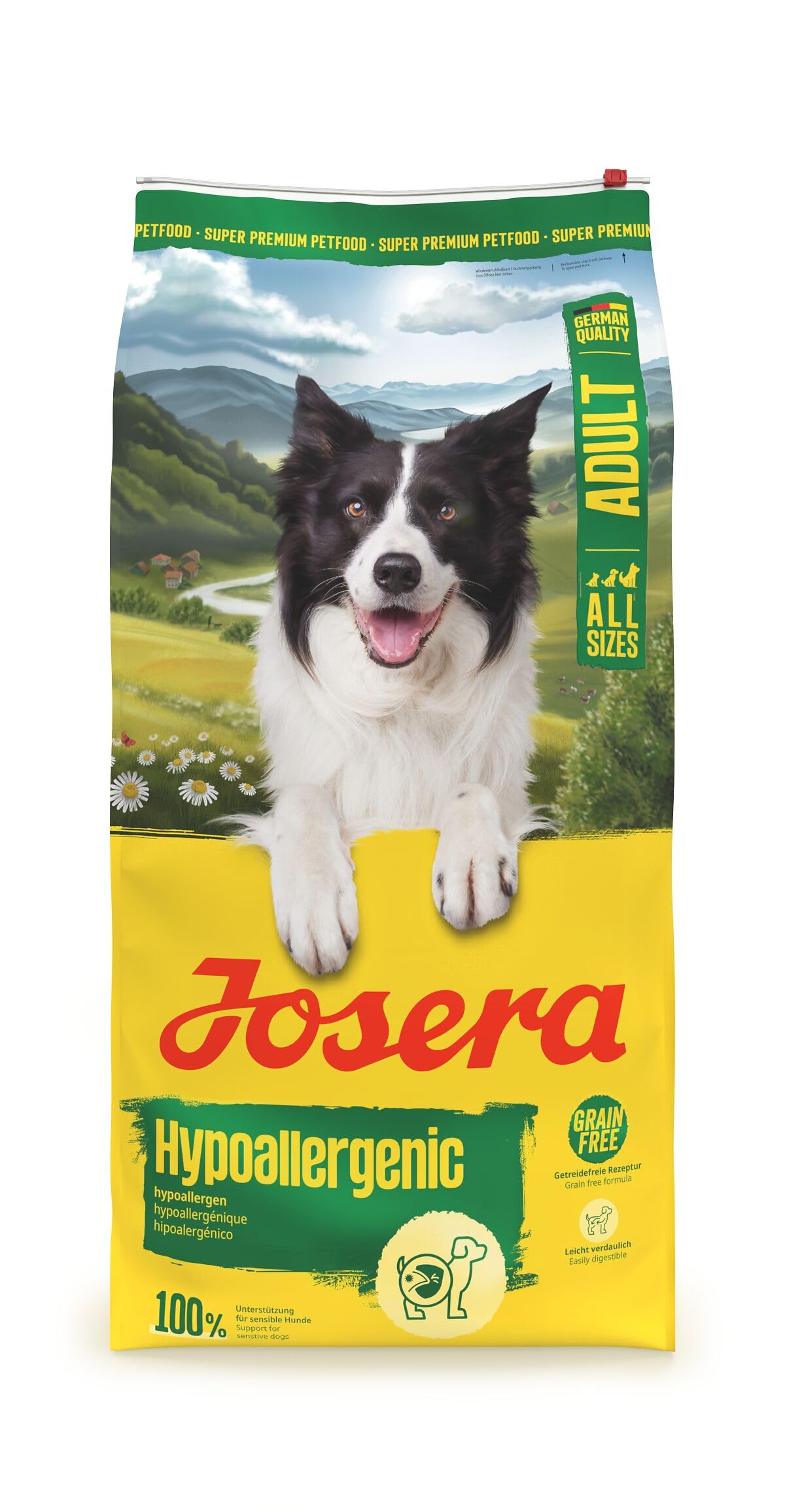JOSERA Adult Hypoallergenic (1 x 12,5 kg) | Premium Trockenfutter für erwachsene Hunde mit Unverträglichkeiten | Insekten als einzige tierische Proteinquelle | getreidefrei | hochverdaulich | 1er Pack