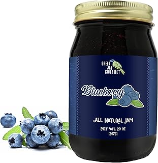 Green Jay Gourmet Blueberry Jam - All-Natural Fruit Jam with Blueberries & Lemon Juice - Vegan, Gluten-free Jam - Contains No Preservatives or Corn Syrup - Lemon Blueberry Jam Made in USA - 20 Ounces