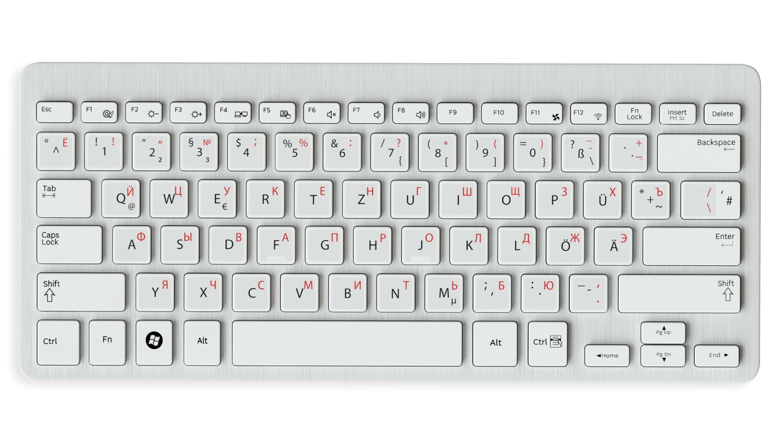 Adesivi Trasparenti Per Tastiera Ucraino-Russo - Lettere Rosse, Adatti A Qualsiasi Tastiera