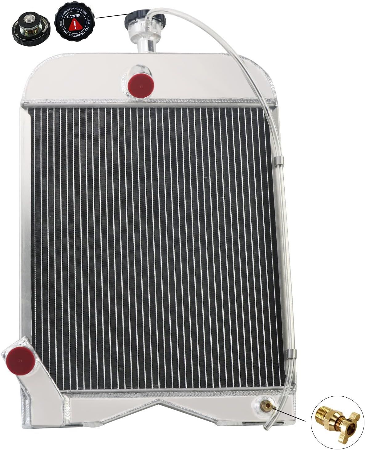 Ford 8N Radiator, OE# 8N8005 86551430 Racing Tractor Radiator Compatible With Ford 8N 9N 2N Tractors Model, 3 Row Core Aluminum Cooling Radiators