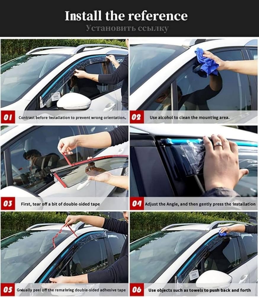 M MOTOS Deflecteur Vitre Voiture Pour Mercedes-Benz ML II W164 2005-2011 Déflecteurs D'air élégants Avec Installation Facile, Réduction Du Bruit Et Des Turbulences, Déflecteurs De Fenêtre Latérale Rob