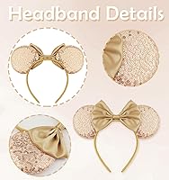 Vista 114 de Diadema con orejas de ratón de Minnie de leopardo, decoración de fiesta, diadema de orejas de ratón para disfraz de Halloween, accesorios para el 2