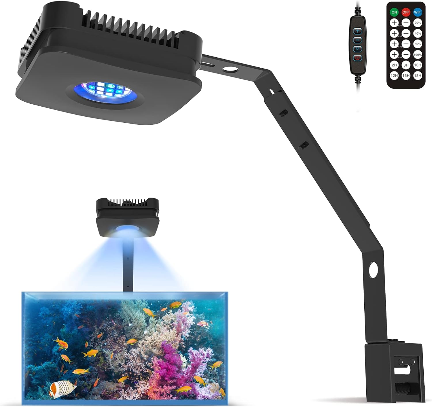 SWANEW 45-60cm, Luce Dell'acquario Del LED, Luce Del Serbatoio Di Pesce - Foto 10