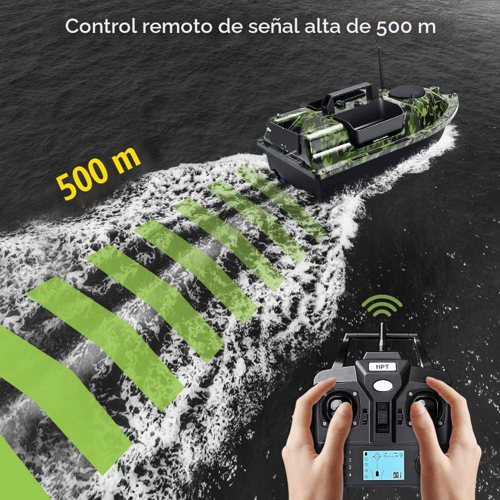 12000mah 500M GPS Barco cebador Cebo de Pesca, 3 bahías de catapulta. Barcos cebadores para la Pesca de la Carpa con GPS, 16 Puntos de Memoria, devolución de una Llave.