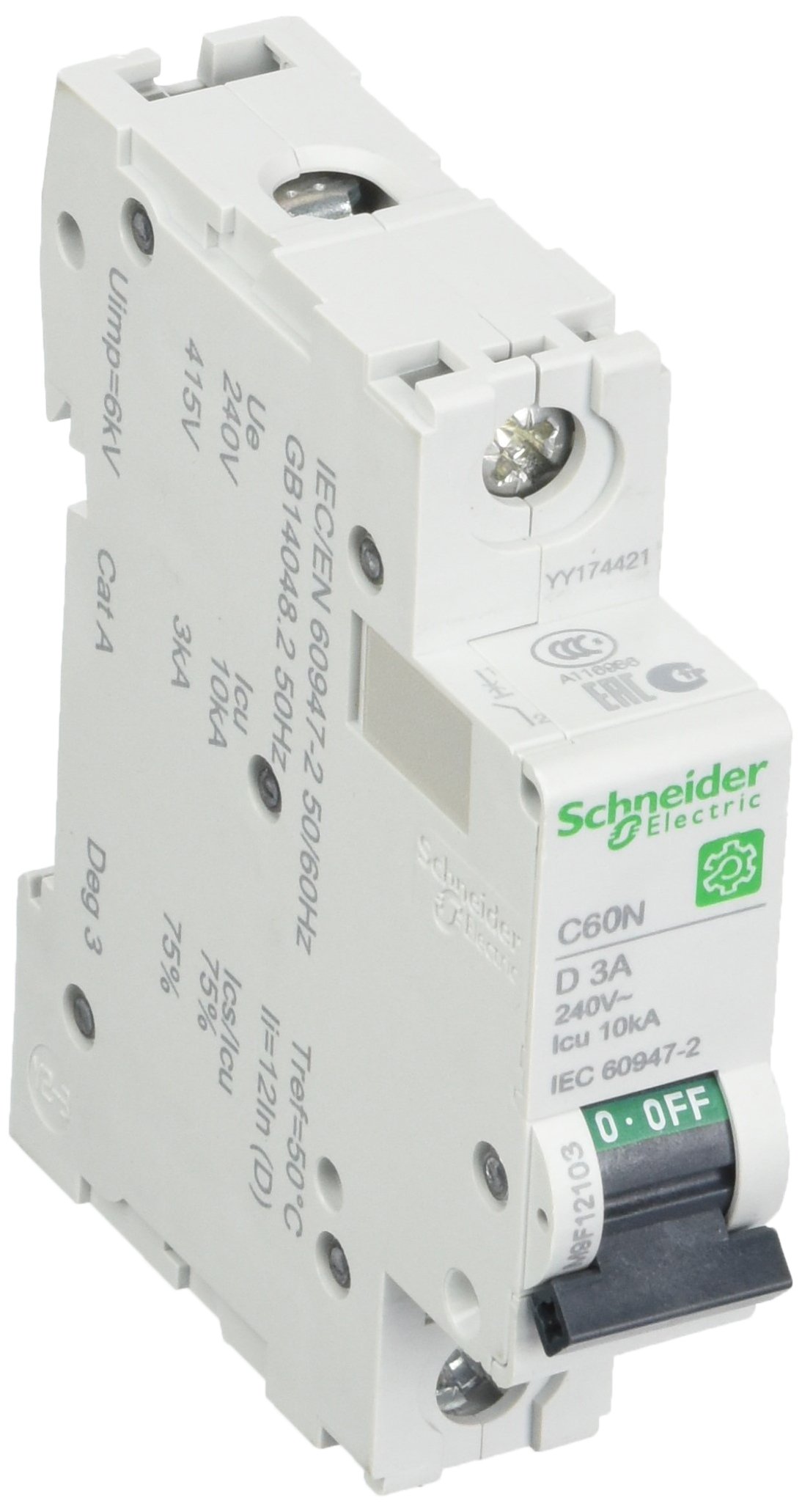 Disjoncteur C60N 1P 3A D 10KA pour la protection efficace de vos circuits électriques