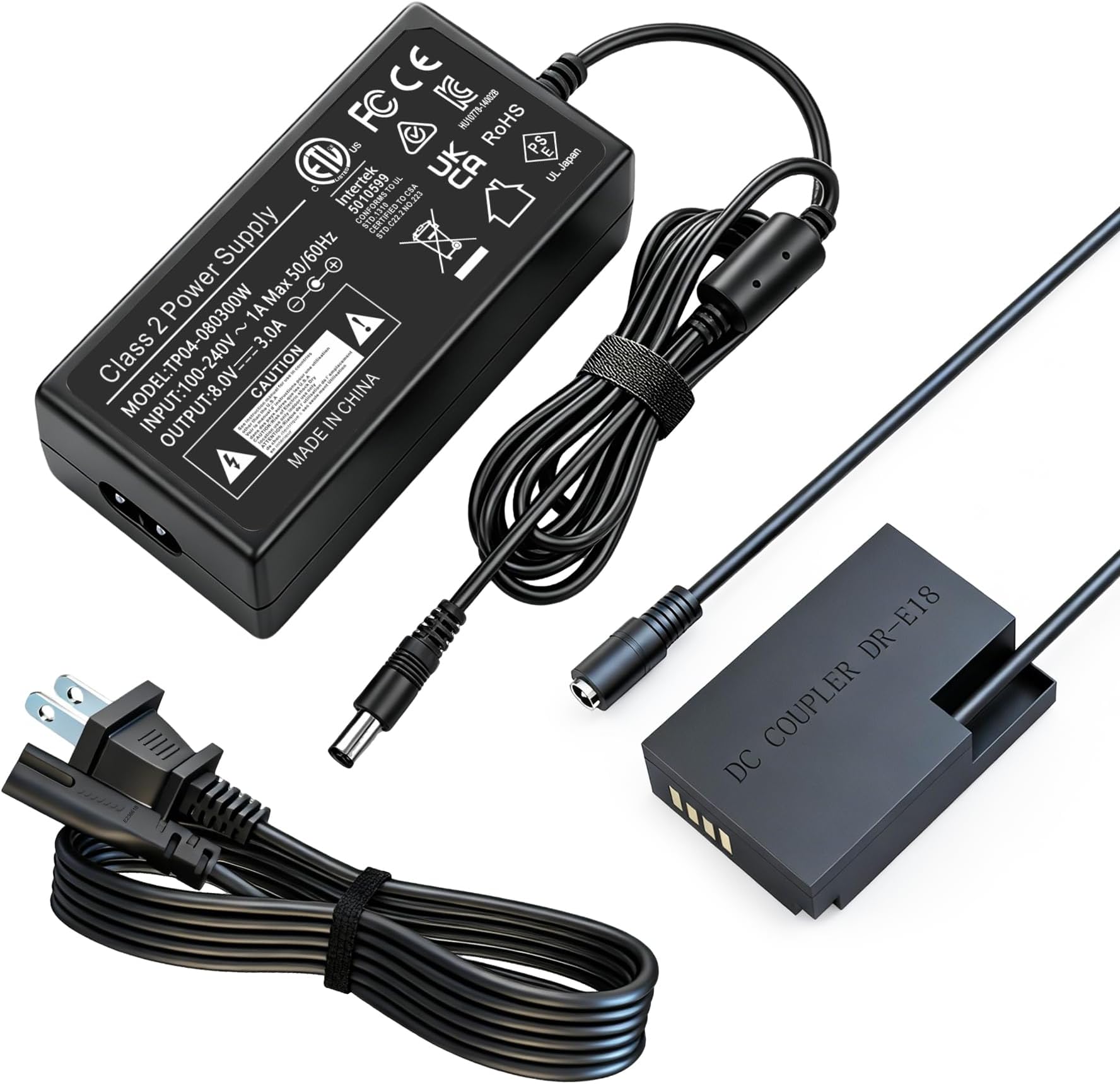 LP-E17 Dummy Battery for Canon EOS R50 R100 ACK-E18 Power Supply Adapter dnn DR-E18 DC Coupler Kit, for Canon R8 R10 RP, Rebel T6i T7i T8i T6s SL2 SL3 77D 200D 250D 800D 850D Cameras