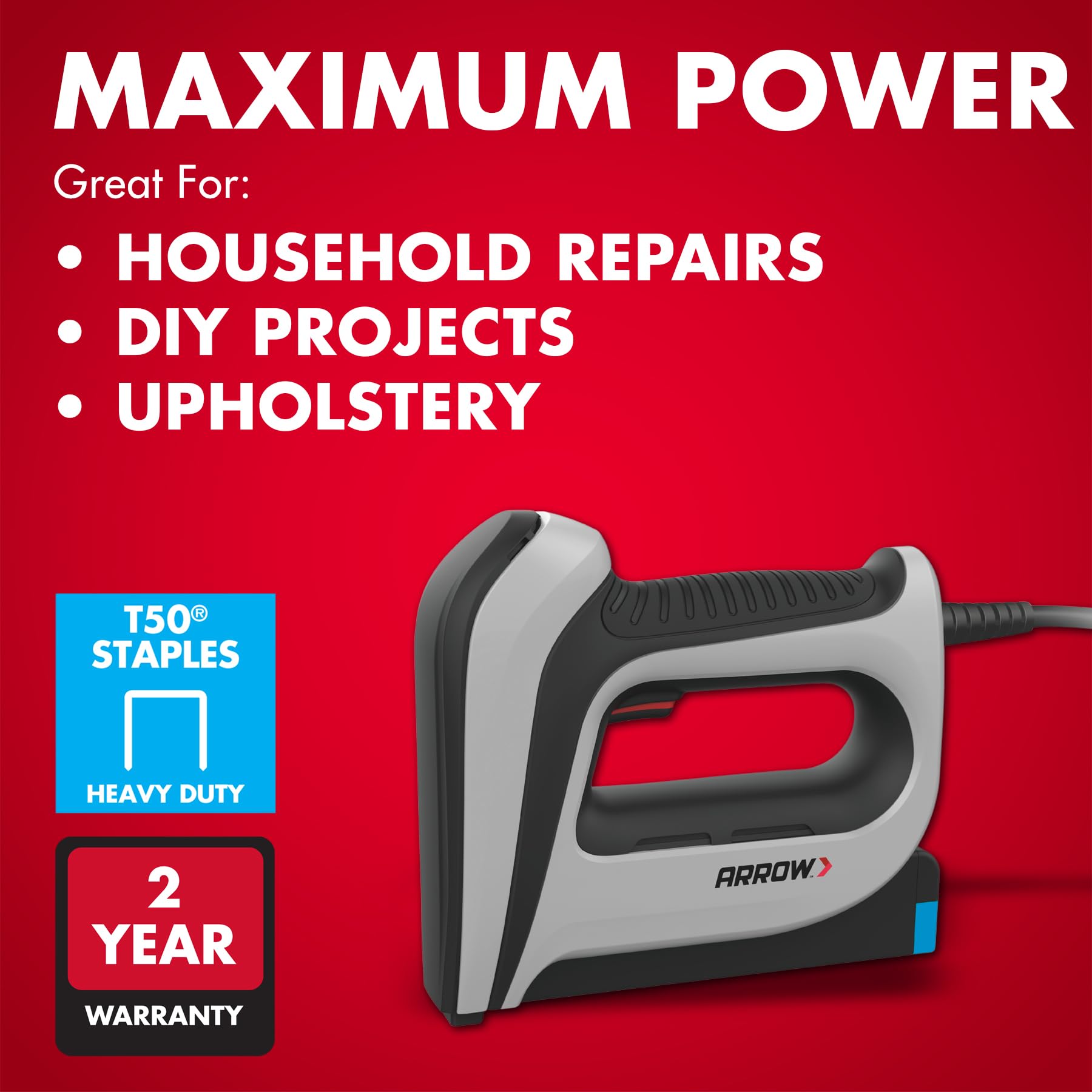 Heavy Duty Electric Staple Gun - Arrow T50ACD -8