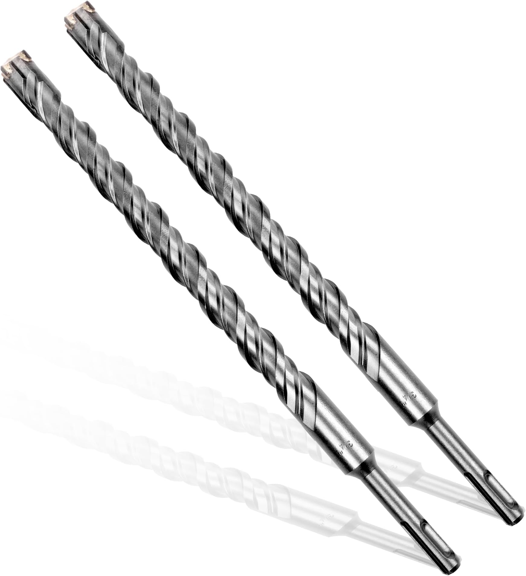 3/4x12" SDS-Plus Rotary Hammer Drill Bit, Carbide Tip 4-Cutter for Brick,Stone & Concrete, Packed of 2pcs.