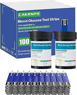 Blood Glucose Test Strips for Diabetic Blood Sugar Testing, 100 Counts Test Strips for Diabetes, Only Work with CAKRNPS Blood Sugar Monitor
