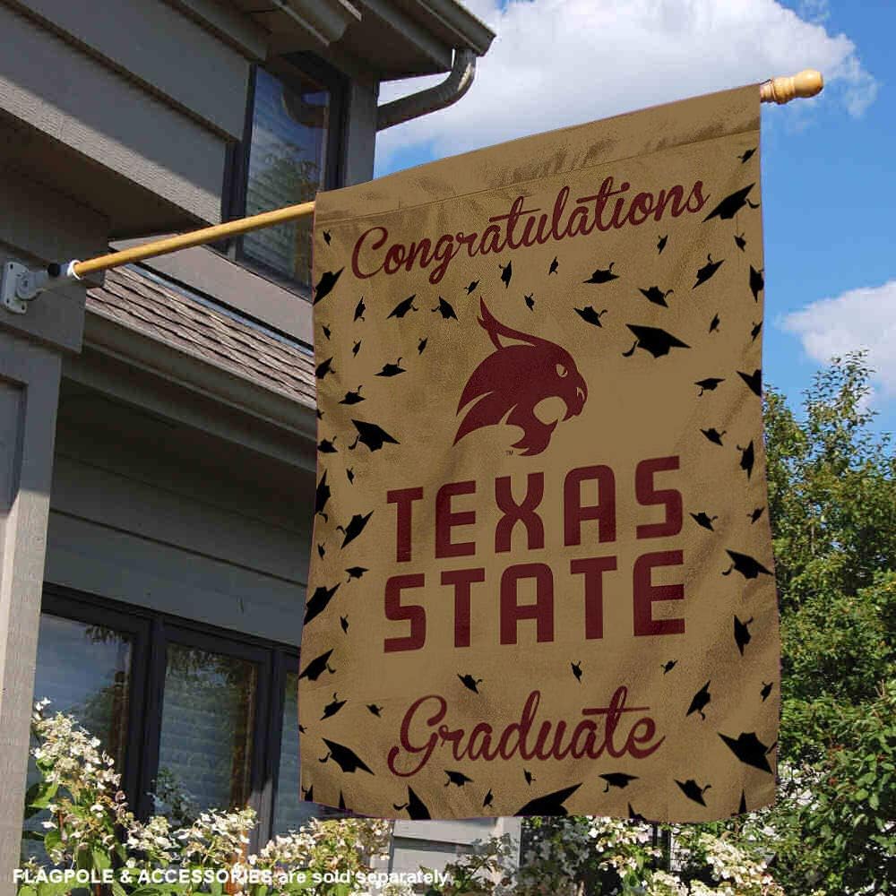 Texas State Bobcats College Graduation Gift Banner Flag