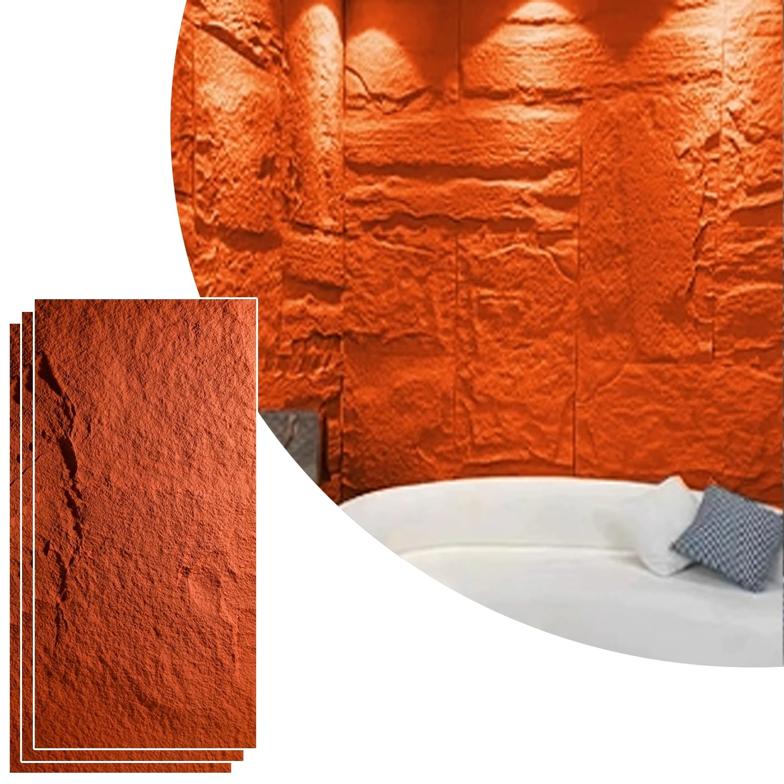 Panneaux muraux en fausse pierre de parement au relief 3D haut de gamme