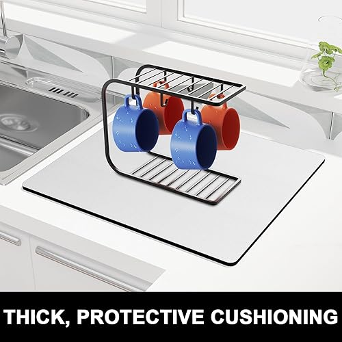 Miniatura 157 de Rnivvi Tapete de café, tapete de café de 12 x 19 pulgadas para estación de máquina de espresso, accesorios y organizador, almohadilla absorbente