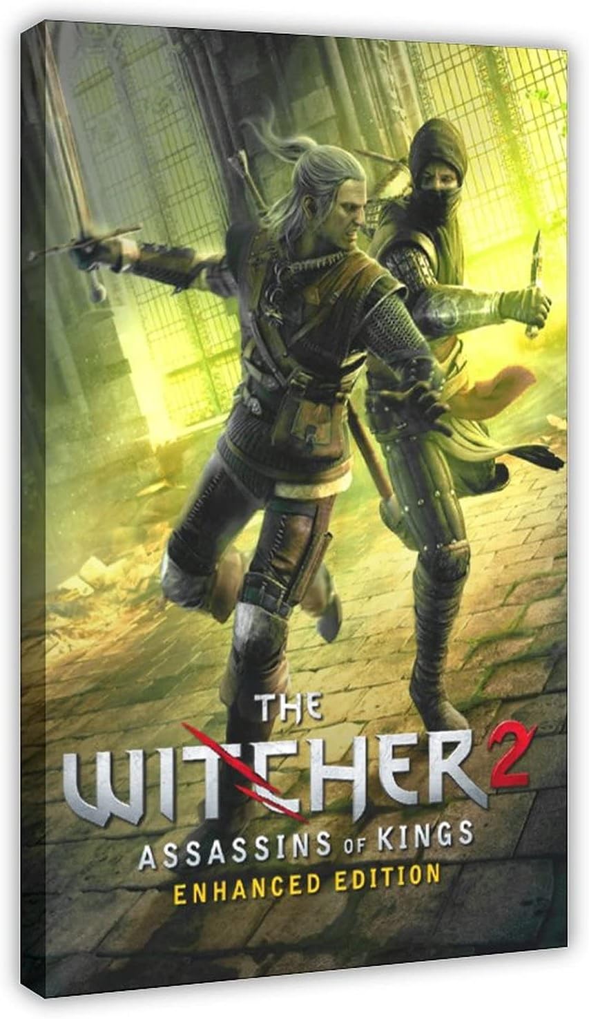 The Witcher 2 Assassins of Kings Game Cover Posters 3 Canvas Poster Bedroom Decor Sports Landscape Office Room Decor Gift Frame-style124×36inch(60×90cm)