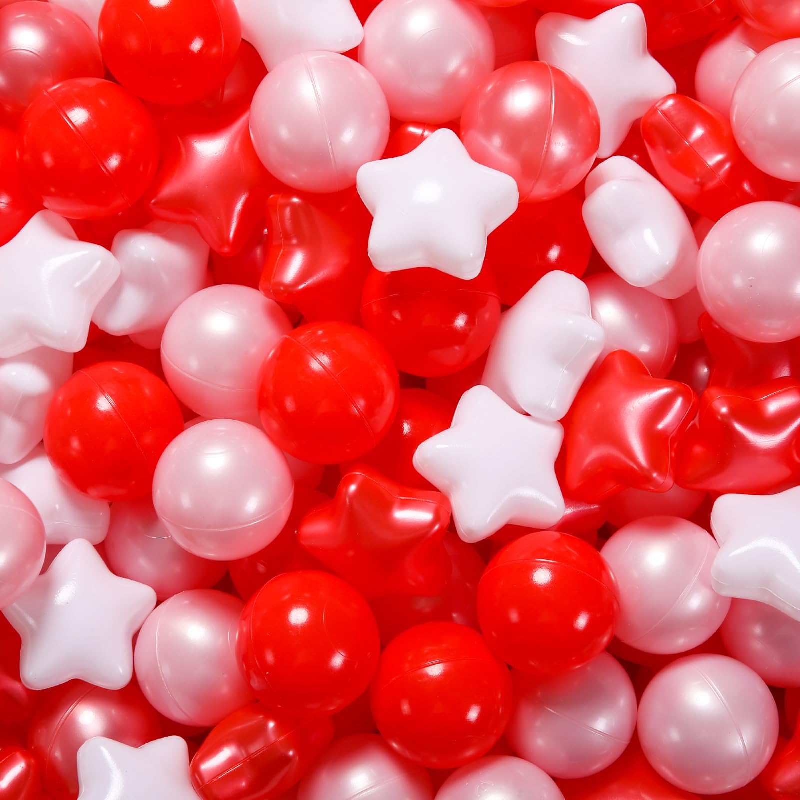 STARBOLO Star Ball Pit Balls for Toddlers- 500 Pieces Bulk Pack Crush Proof Plastic Toy Balls for Toddler Ball Pits, Ballpit Play Tent, Baby Pool