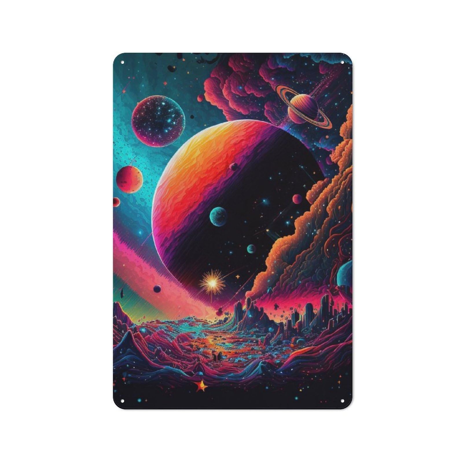 Junmoney Other Galaxy Metal Plaque 30X20cm With For Pub Or Café, Rustic Decor, For Garage, Workshop And Man Cave Decoration