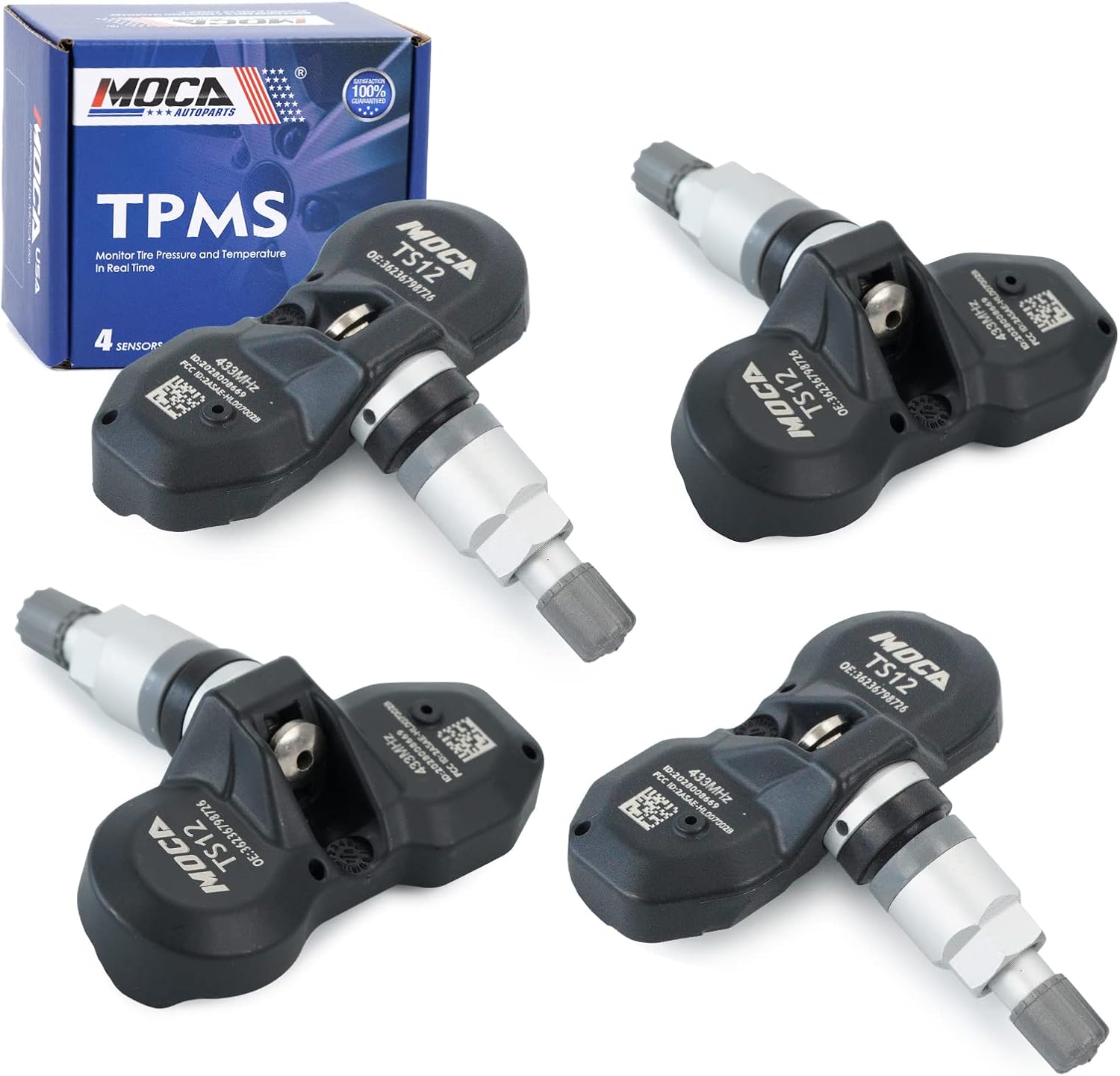 MOCA 4pcs 433 MHz Tire Pressure Monitoring System (TPMS
